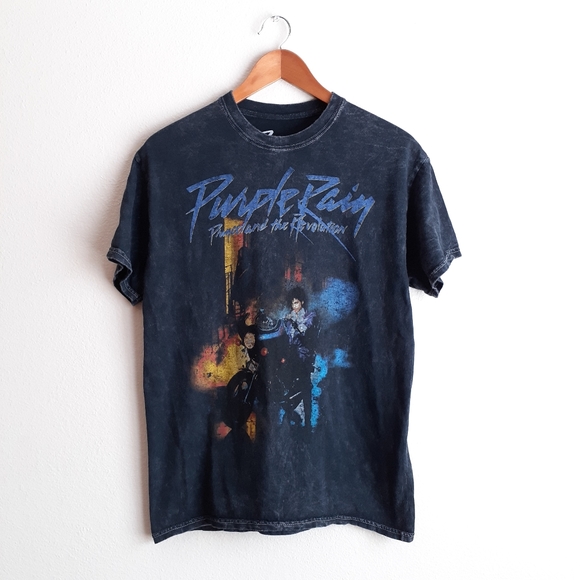 Prince Purple Rain Acid Wash Graphic T-Shirt